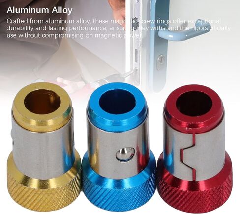 Magnetic Screw Rings, Aluminum Alloy Knurling Magnet Suction Bit Holder for Hex Screwdriver Bits, Ideal for Furniture Assembly, Vehicle Maintenance in Kuwait