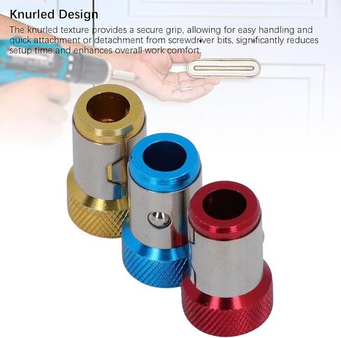 Magnetic Screw Rings, Aluminum Alloy Knurling Magnet Suction Bit Holder for Hex Screwdriver Bits, Ideal for Furniture Assembly, Vehicle Maintenance in Kuwait