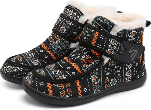 Winter Boots for Women Waterproof Snow Boots Fuzzy Zero Drop Winter Shoes Slip On Ankle Booties for Outdoor Walking in Saudi Arabia