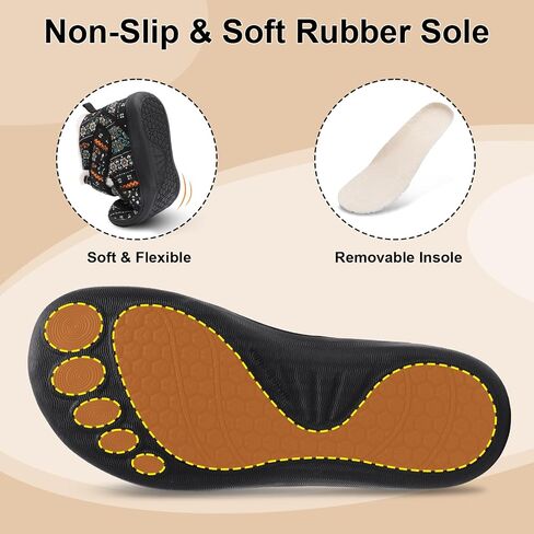 Winter Boots for Women Waterproof Snow Boots Fuzzy Zero Drop Winter Shoes Slip On Ankle Booties for Outdoor Walking in Saudi Arabia