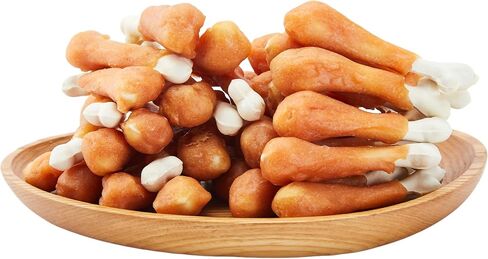 مكافآت الكلاب من الدجاج المطاطي من الغابة التي تحتوي على عظام الكلاب المغلفة بالدجاج الحقيقي، خالية من الجلود الخام، مكافآت تدريب الكلاب النظيفة والنفس المنعشة، 6 أونصة in Kuwait