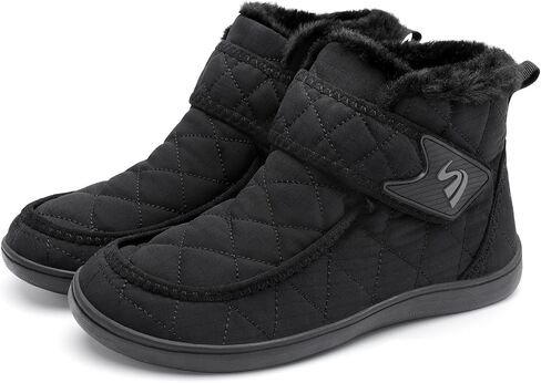 Winter Boots for Women Waterproof Snow Boots Fuzzy Zero Drop Winter Shoes Slip On Ankle Booties for Outdoor Walking in Saudi Arabia