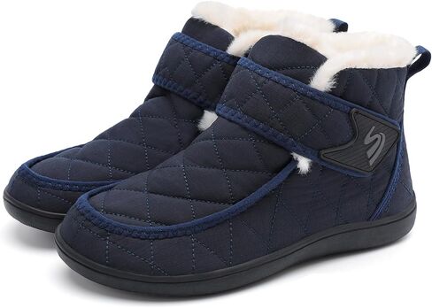 Winter Boots for Women Waterproof Snow Boots Fuzzy Zero Drop Winter Shoes Slip On Ankle Booties for Outdoor Walking in Saudi Arabia