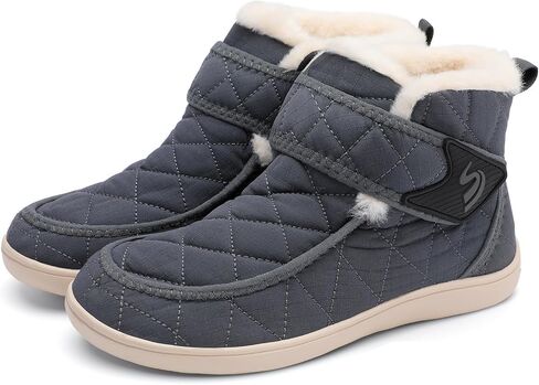 Winter Boots for Women Waterproof Snow Boots Fuzzy Zero Drop Winter Shoes Slip On Ankle Booties for Outdoor Walking in Saudi Arabia