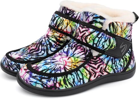 Winter Boots for Women Waterproof Snow Boots Fuzzy Zero Drop Winter Shoes Slip On Ankle Booties for Outdoor Walking in Saudi Arabia