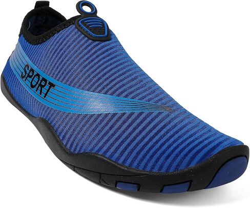 Quick-Dry Water Sports Barefoot Shoes, White and Orange Mesh, Slip-On Aqua Socks for Swimming, Beach, Pool, Non-Slip Rubber Sole in Kuwait