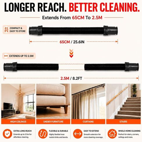 Replacement Vacuum Hose for Shark UV900 UV850 LA702 LA555 UV950 LA480WM LA455 LA700 105FP900 LA701 Long Stretch Lift Away Vacuum Cleaner Hose Parts, Easy to Install Extends Up to 8.2 Feet in Kuwait