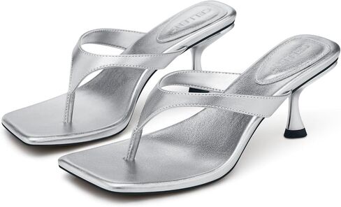 CELLENZ Women Kitten Heels Sandals: 2.5 Inch Heeled Flip Flop | 2026 Fashion Heel Sandals, Square Toe Thong Sandal for Daily Wear & Dressy Casual in Kuwait
