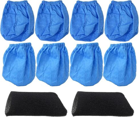 New 8 Pack VRC2 Cloth Filters and 2 Pcs VFF21 Foam Filter Kit Fit for Armor All Vacmaster Hyper Tough 1.5 Gallon Vac VH105 3502 in Kuwait