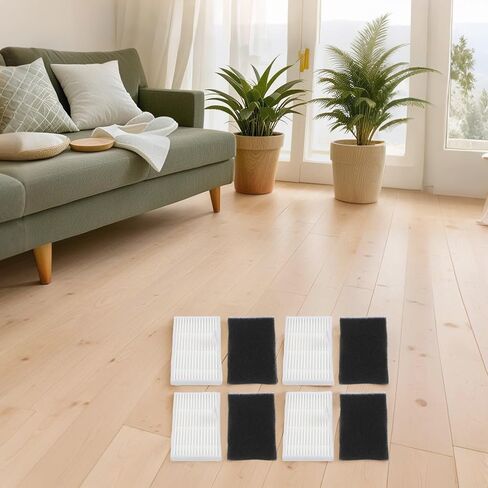 Replacement Washable Filter Kit for Airzeen R7 Robot Vacuum Cleaner, 4-Pack White Filter Paper, and Long-Lasting Performance for Maintaining Clean Floors in Homes with Pets and Children in Kuwait