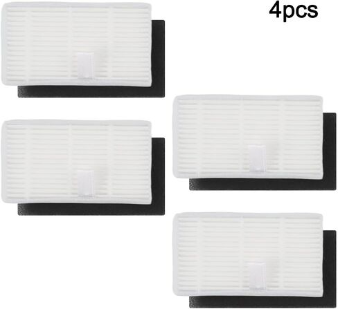 Replacement Washable Filter Kit for Airzeen R7 Robot Vacuum Cleaner, 4-Pack White Filter Paper, and Long-Lasting Performance for Maintaining Clean Floors in Homes with Pets and Children in Kuwait