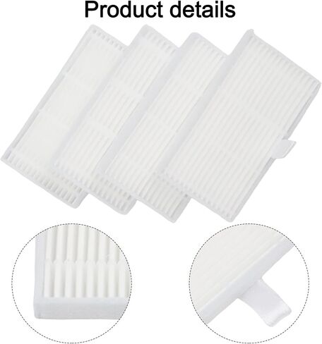 Replacement Washable Filter Kit for Airzeen R7 Robot Vacuum Cleaner, 4-Pack White Filter Paper, and Long-Lasting Performance for Maintaining Clean Floors in Homes with Pets and Children in Kuwait