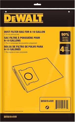 DEWALT Shop Vac Filters Bundle with 4PACK DXVA19-4101 Dust Bags in Kuwait
