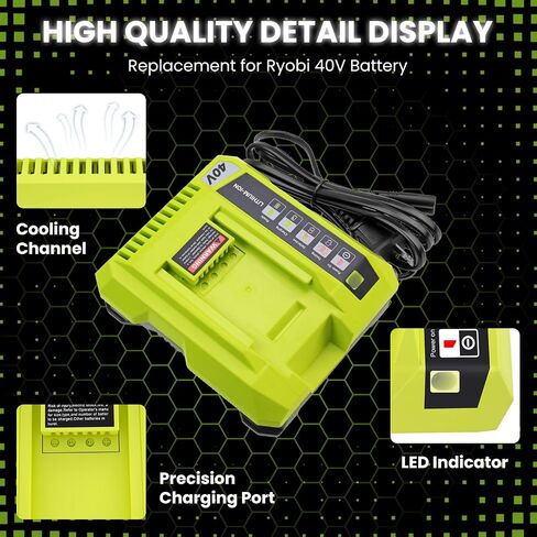 2Pack High Capacity 7500mAh OP40261 Replacement for Ryobi 40V Battery Lithium and OP401 Charger Compatible with Ryobi 40 Volt Battery OP4050 OP4040 OP40401 OP40201 OP40601 Cordless Power Tools(3Pack) in Kuwait