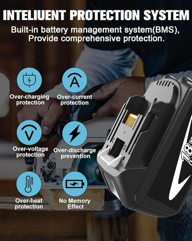 2Pack 6.0Ah 18V Battery Replacement for Makita 18V Battery and Charger | Compatible with Makita 18V Battery Power Tools BL1860 BL1850 BL1840 BL1830 in Kuwait