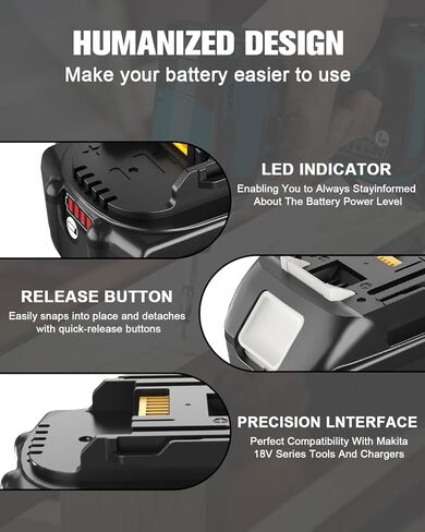 2Pack 6.0Ah 18V Battery Replacement for Makita 18V Battery and Charger | Compatible with Makita 18V Battery Power Tools BL1860 BL1850 BL1840 BL1830 in Kuwait