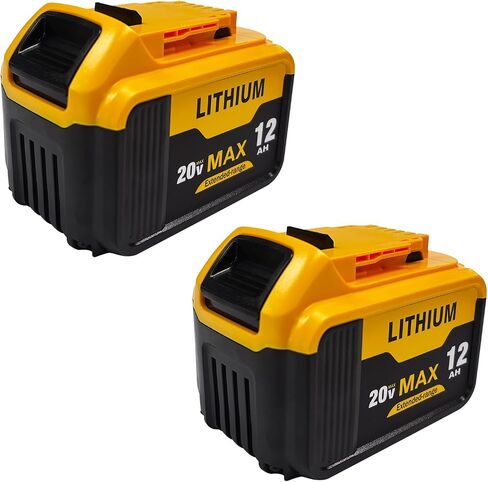 12.0Ah 2-Pack Replacement Battery for Dewalt 20V Max Battery Tools Compatible with DCB200, DCB206, DCB204, DCB203 Series & More, High Capacity Power Cells for Cordless Drills, Saws in Kuwait