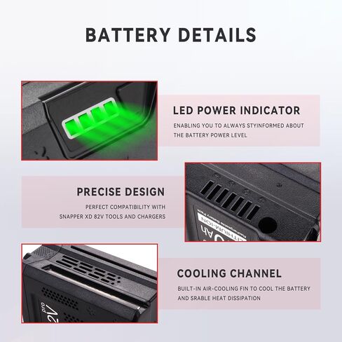 3.0Ah Replacement for Briggs & Stratton Snapper XD 82V Max Battery, Compatible with Snapper 82V Battery 1760514 1760265 1760266 1760966 1760967 BSB2AH82 BSB3AH82 BSB4AH82 BSB5AH82 Cordless Power Tools in Kuwait