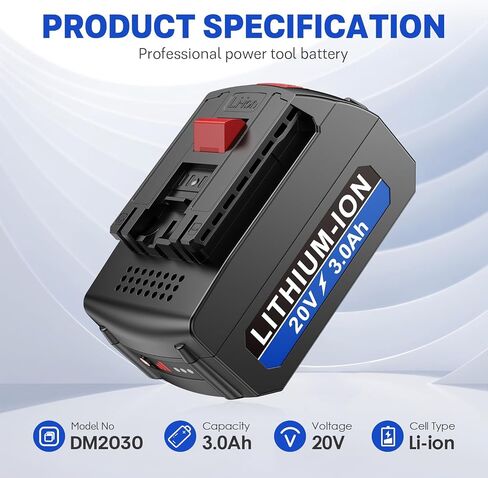 ARyee Compatible with Dremel 20v Max Battery 3.0Ah, Replacement Rechargeable B20V20 Lithium-ion Battery, Compatibility for US20V Ultra-Saw and The MM20V Oscillating Tool in Kuwait