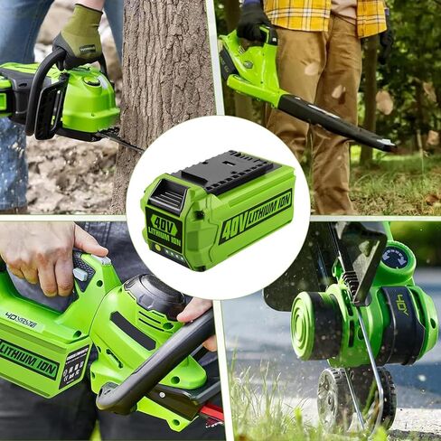 6.5Ah Lithium-Ion Battery Replacement for Greenworks 40V Battery 29462 29472 Compatible with Greenworks 40V G-MAX for Power Tools Lawn Mower 29252 20202 22262 25312 25322, with USB Port in Kuwait