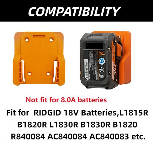15PACK Battery Packs Mount Holder Compatible with RIDGID 18V Batteries, Wall Mounts Hanger Fit for L1815R B1820R L1830R B1830R B1820, Organize Garage/Workshop/Work Truck, No Battery in Kuwait