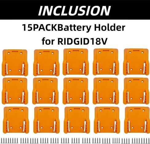15PACK Battery Packs Mount Holder Compatible with RIDGID 18V Batteries, Wall Mounts Hanger Fit for L1815R B1820R L1830R B1830R B1820, Organize Garage/Workshop/Work Truck, No Battery in Kuwait