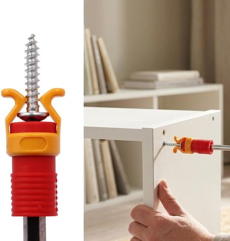 Screw Holder Clamp Fixing Tool for Drills and Screwdrivers, Fits 6-8mm Bit Diameter, Portable Woodworking Fastener Gripper (Red, 1 PC) in Saudi Arabia