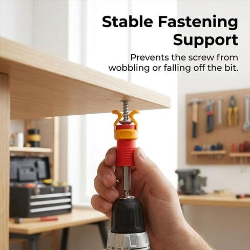 Screw Holder Clamp Fixing Tool for Drills and Screwdrivers, Fits 6-8mm Bit Diameter, Portable Woodworking Fastener Gripper (Red, 1 PC) in Saudi Arabia