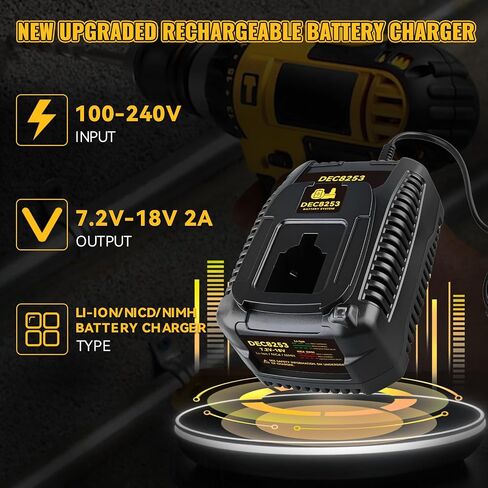 1Pack DC9310 Battery Charger Compatible with Dewalt 7.2V-18V Lithium Ion/NiCd/NiMH DC9071 DC9091 DC9096 DW9072 DW9057 DW9091 DW9062 Cordless Power Tool Battery Charger in Kuwait