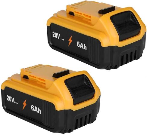 2-Pack 20V 6.0Ah Lithium Ion Replacement Battery for 20V MAX Cordless Tools | Compatible with DCB200 DCB203 DCB204 DCB205 and DCB206 battery models in Kuwait