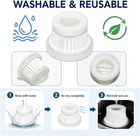16PCS HEPA Vacuum Filter Replacement Compatible for MBNGF X9 Ultra Cordless Car Vacuum, for ZARIMI X12-ULTRA Mini Vacuum, Washable Handheld Vacuum Filters in Kuwait