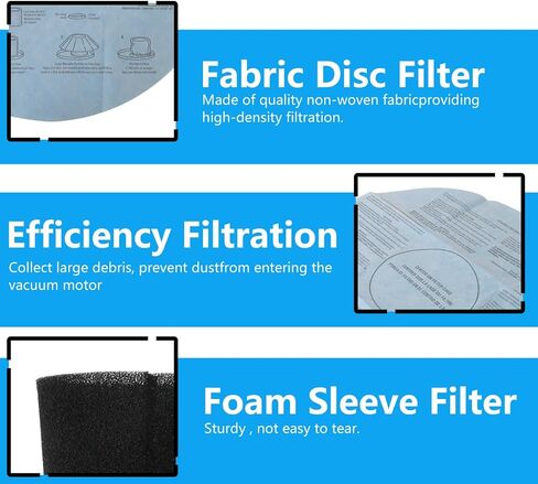 UPGRADED 6x Filters 90107/90137 & 4x Foam Sleeve 90585 & 6x Retaining Bands Compatible with Shop vac 5801210, 5801411, 5801611, 5802610, 5811600, 5811610, 5821200, 5821400, 5821600（16 Pcs) by Gxcdizx in Kuwait