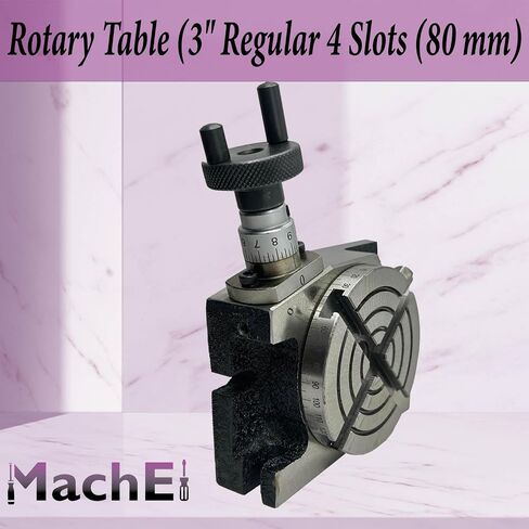 MachEL 3″ (80mm) Rotary Table for Milling Machines – Horizontal & Vertical Precision Indexing Table, 4 Slots in Kuwait
