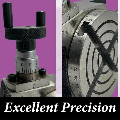 MachEL 3″ (80mm) Rotary Table for Milling Machines – Horizontal & Vertical Precision Indexing Table, 4 Slots in Kuwait