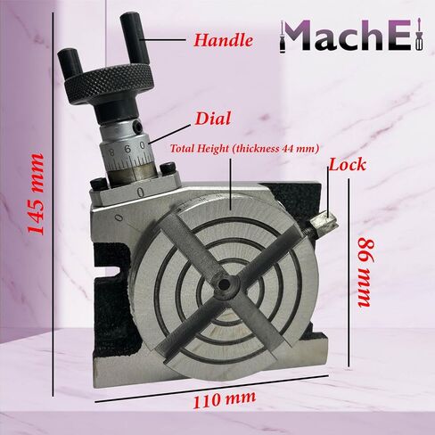 MachEL 3″ (80mm) Rotary Table for Milling Machines – Horizontal & Vertical Precision Indexing Table, 4 Slots in Kuwait