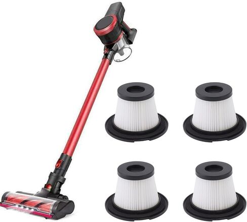 4 Pack Washable Vacuum Cleaner Replacement Filters, Detachable Reusable Filter Set for Home Office Car Cleaning, Compatible with Most Upright Stick Vacuums in Kuwait