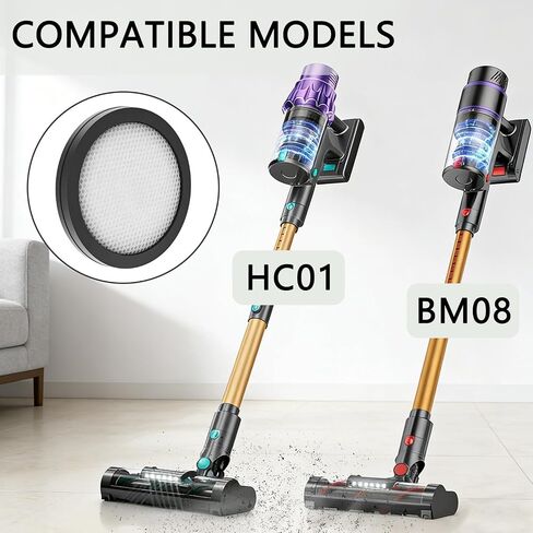 Cordless Vacuum Compatible with VENHIDELY HC01,FRECAER BM08 Cordless Vacuum Filter-4Pack in Kuwait