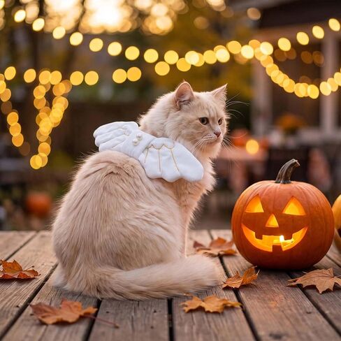 FLAdorepet Pet Dog Angel Wings Halloween Cat Costume for Small Medium Dog (One Size, White) in Kuwait
