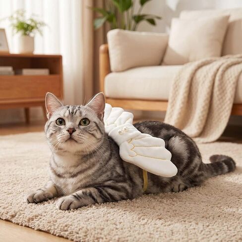 FLAdorepet Pet Dog Angel Wings Halloween Cat Costume for Small Medium Dog (One Size, White) in Kuwait