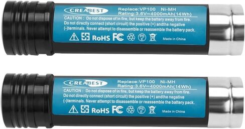 CREABEST 2Pack 3.6V 4.0Ah Ni-MH Battery fits Black & Decker Versapak VP100 | Compatible with VP100 VP100C VP105 VP105C VP110 VP110C VP143 Model Power Tools Versapak Batteries in Kuwait