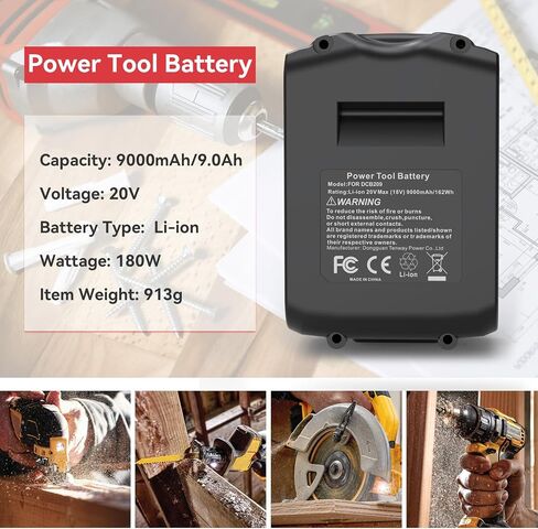 Labtec DCB209 18V 20V Max 9000mAh Lithium Battery Replacement for DeWalt DCB204 DCB205 DCB206 DCB205-2 DCB200 DCB201 DCB203 DCB181 DCB180 N123283 20V DCD/DCF/DCG/DCS Series Cordless Power Tool in Kuwait