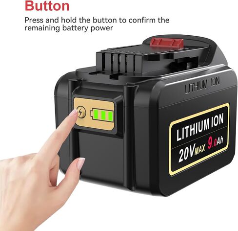Labtec DCB209 18V 20V Max 9000mAh Lithium Battery Replacement for DeWalt DCB204 DCB205 DCB206 DCB205-2 DCB200 DCB201 DCB203 DCB181 DCB180 N123283 20V DCD/DCF/DCG/DCS Series Cordless Power Tool in Kuwait