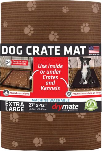 Drymate Premium Dog Crate Mat Liner, Absorbent, Waterproof, Non-Slip, Washable Puppy Pee Pad for Kennel Training - Use Under Pet Cage to Protect Floors, Cut to Fit Design (USA Made) (Dgrey)(30"x45") in Saudi Arabia