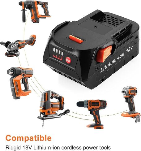 2Pack 18V Lithium Replacement Battery for Ridgid 18V Battery R840087 R840086 R840085 R840083 R840089 AC840085 AC840086, Compatible with Ridgid 18V Cordless Drill Tools in Kuwait