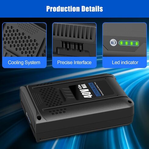 6.5Ah Replacement for Kobalt 40v max Battery and Charger Set KB440-03 KB440C-06 KB240-03 KB640-03 Compatible with 40v Kobalt Cordless Tools in Kuwait