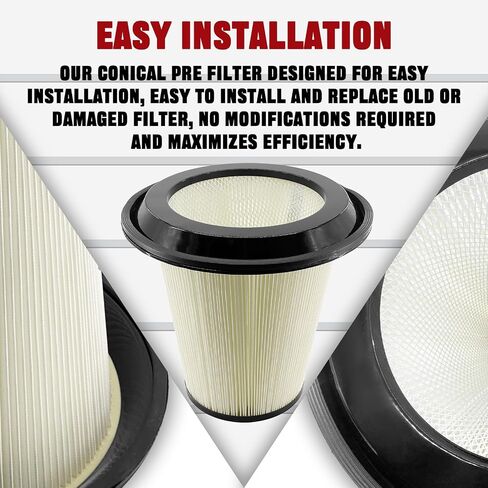 Conical Pre Filter 200900050 590430201 Compatible with Pullman Ermator S26 S36 S13 F26 Husqvarna G22 Vacuums HEPA Dust Extractor can improve engine performance and efficiency, internal air quality in Kuwait