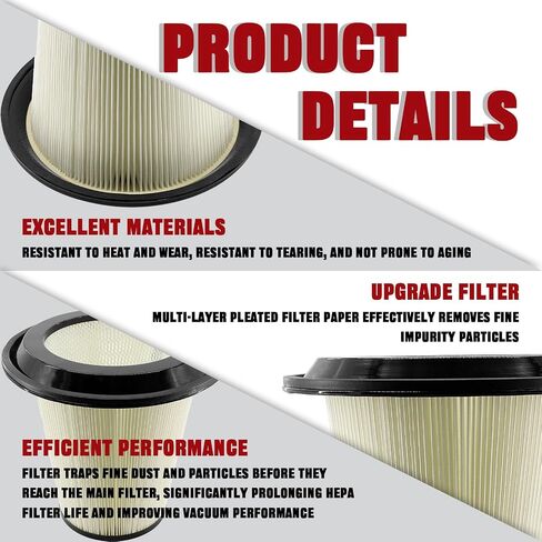 Conical Pre Filter 200900050 590430201 Compatible with Pullman Ermator S26 S36 S13 F26 Husqvarna G22 Vacuums HEPA Dust Extractor can improve engine performance and efficiency, internal air quality in Kuwait
