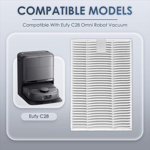 (5 Pack) C28 Replacement HEPA Filters Compatible With Eufy C28 Omni/Robot Vacuum and Mop Combo, Filter Kit, Replacement Parts, Filters Accessories Kit in Kuwait