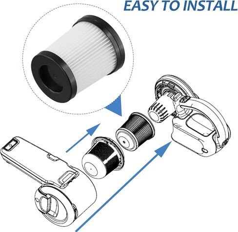 Vacuum Replacement Filters For Black Decker BDSV2-BLK BDSV2, Washable And Reusable Vacuum Filters For Black Decker PowerSeries Plus+ Corded Vacuum Cleaner in Kuwait