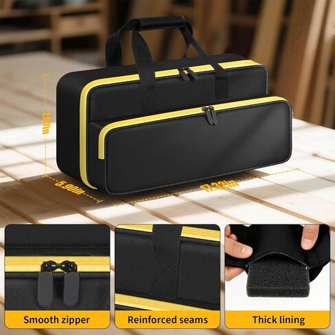 Reciprocating Saw Tool Bag for DEWALT DCS380B, DCS380P1 Battery, Case Only | with Blade Pocket & Accessories Slot, Heavy Duty Padded Oxford Fabric, Easy Carry, for Tradesmen, DIYers, Jobsites, Workshops in Kuwait
